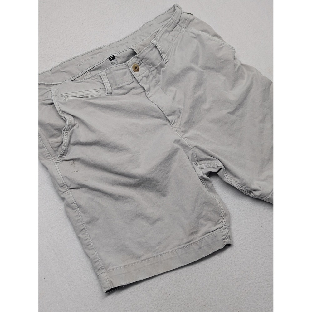 American Eagle Classic Flex Mens 36 Gray Chino Shorts Stretch Cotton
